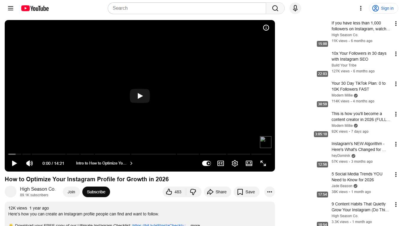 How to Optimize Your Instagram Profile for Growth in 2026 - YouTube